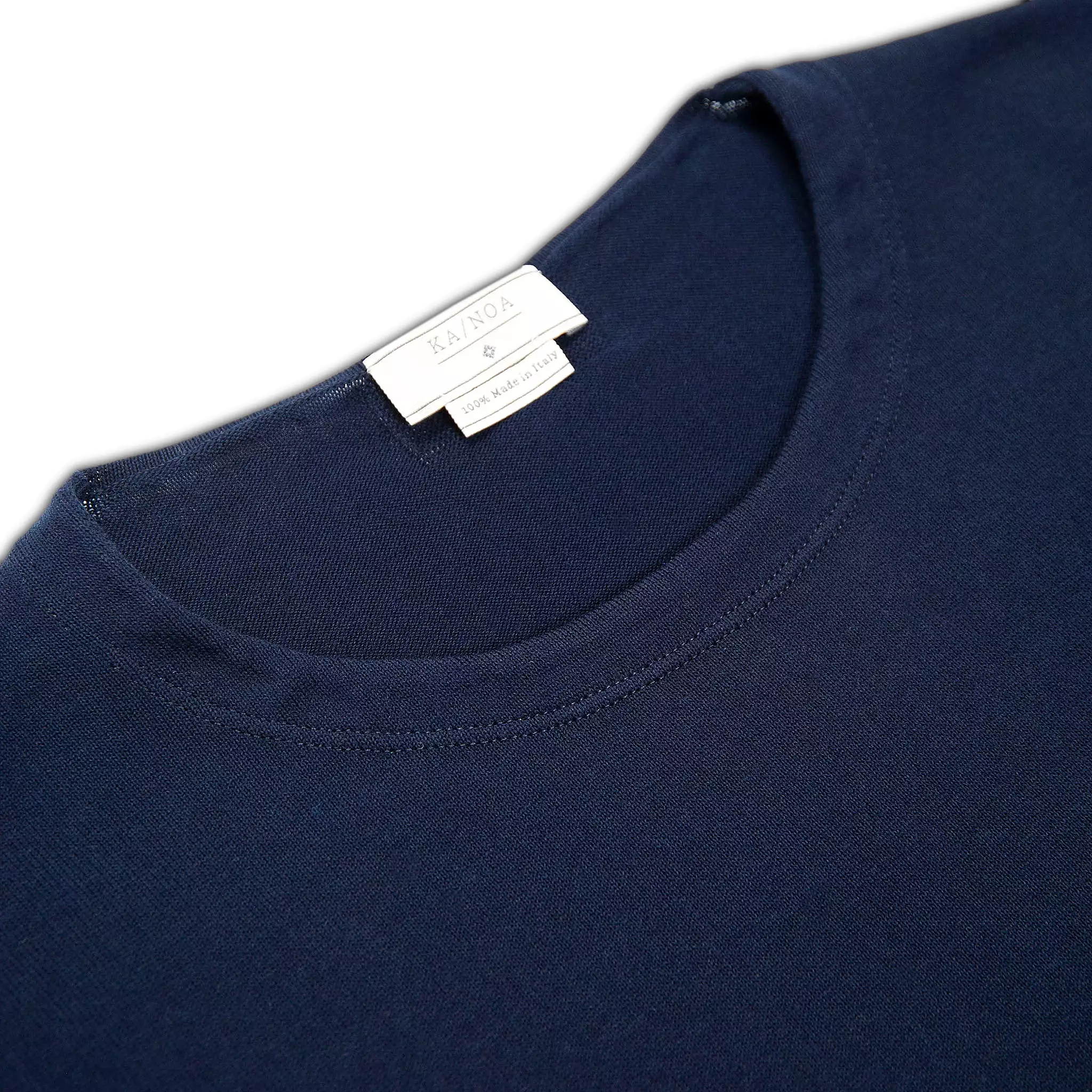 Richard dark blue short-sleeve knitted t-shirt, made of compact Egyptian cotton