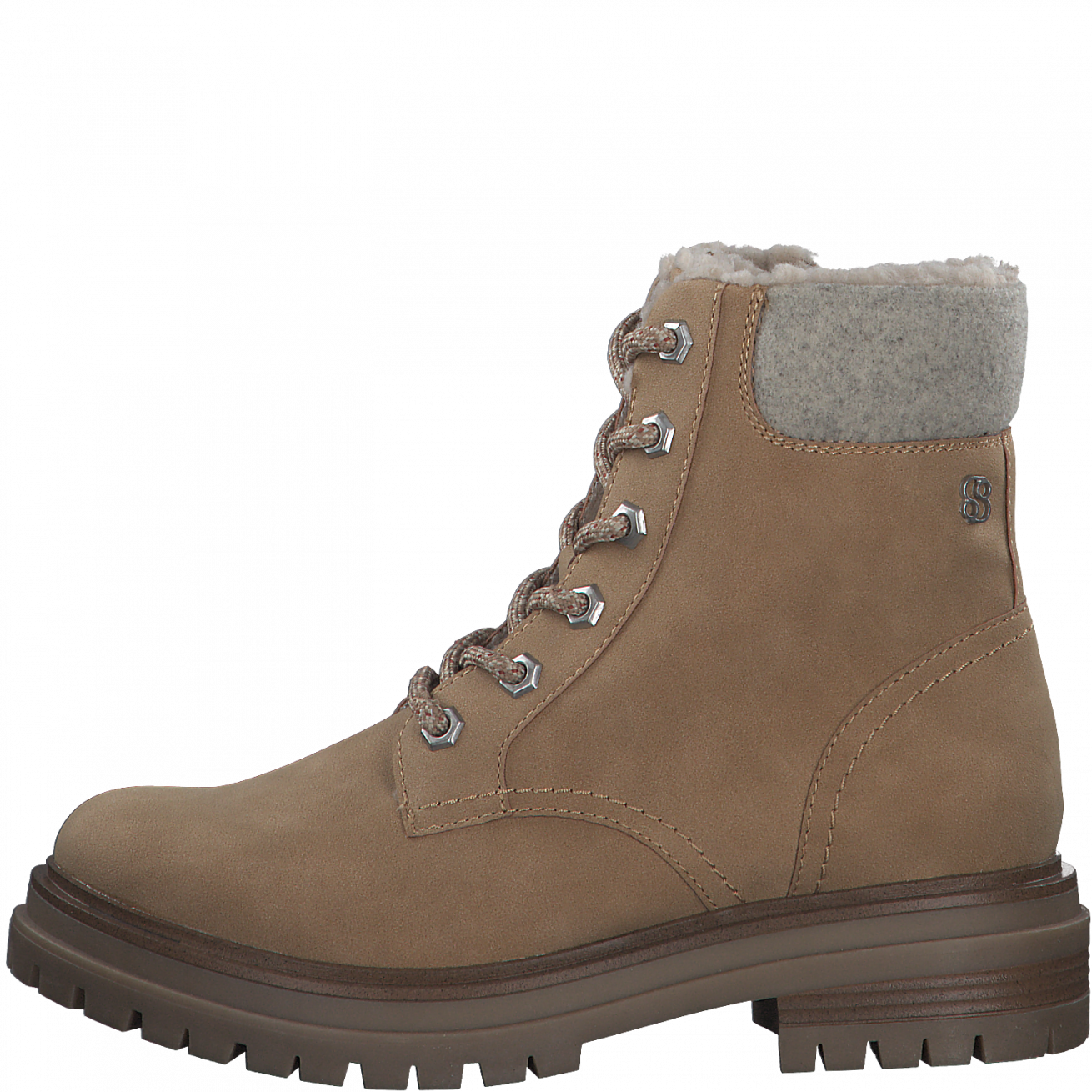 S Oliver Faux Fur Lined Camel Boot