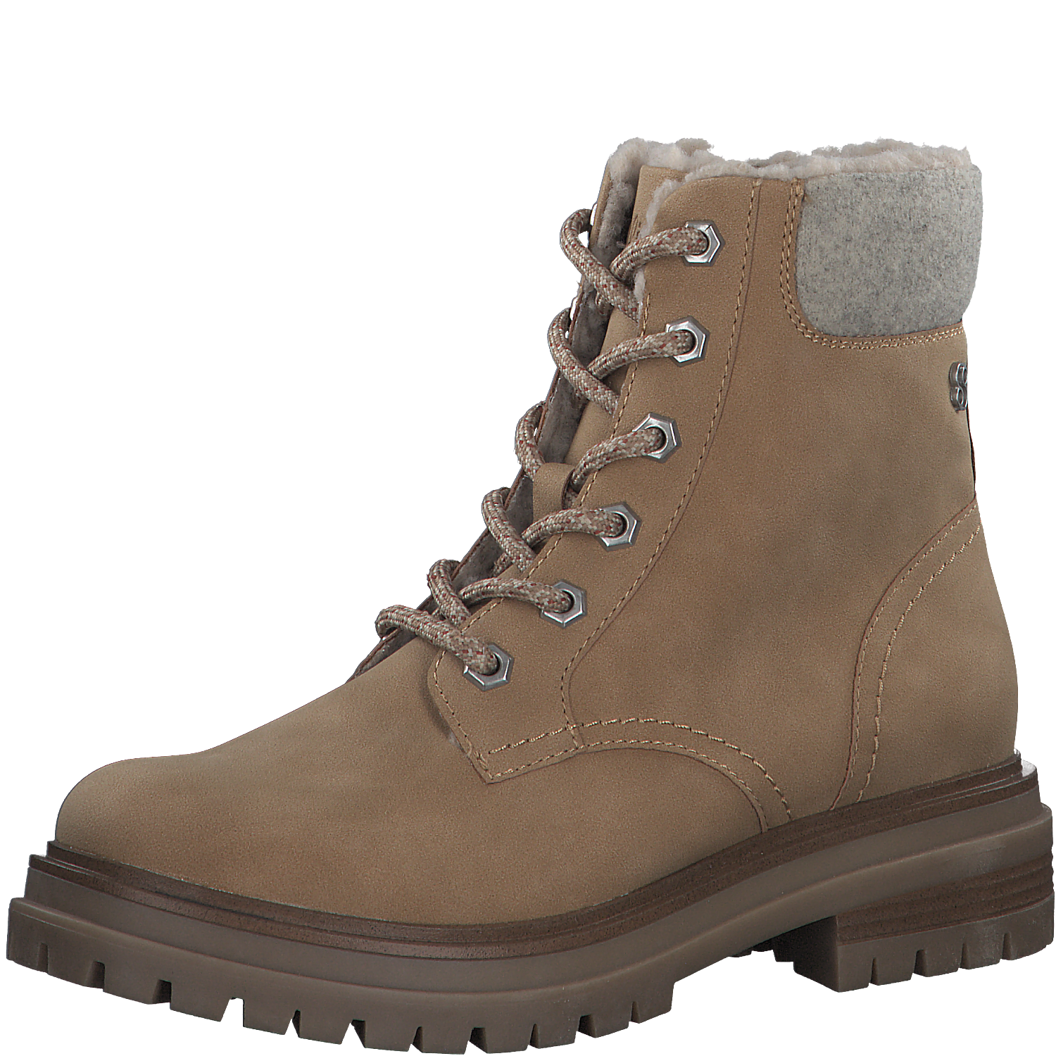 S Oliver Faux Fur Lined Camel Boot