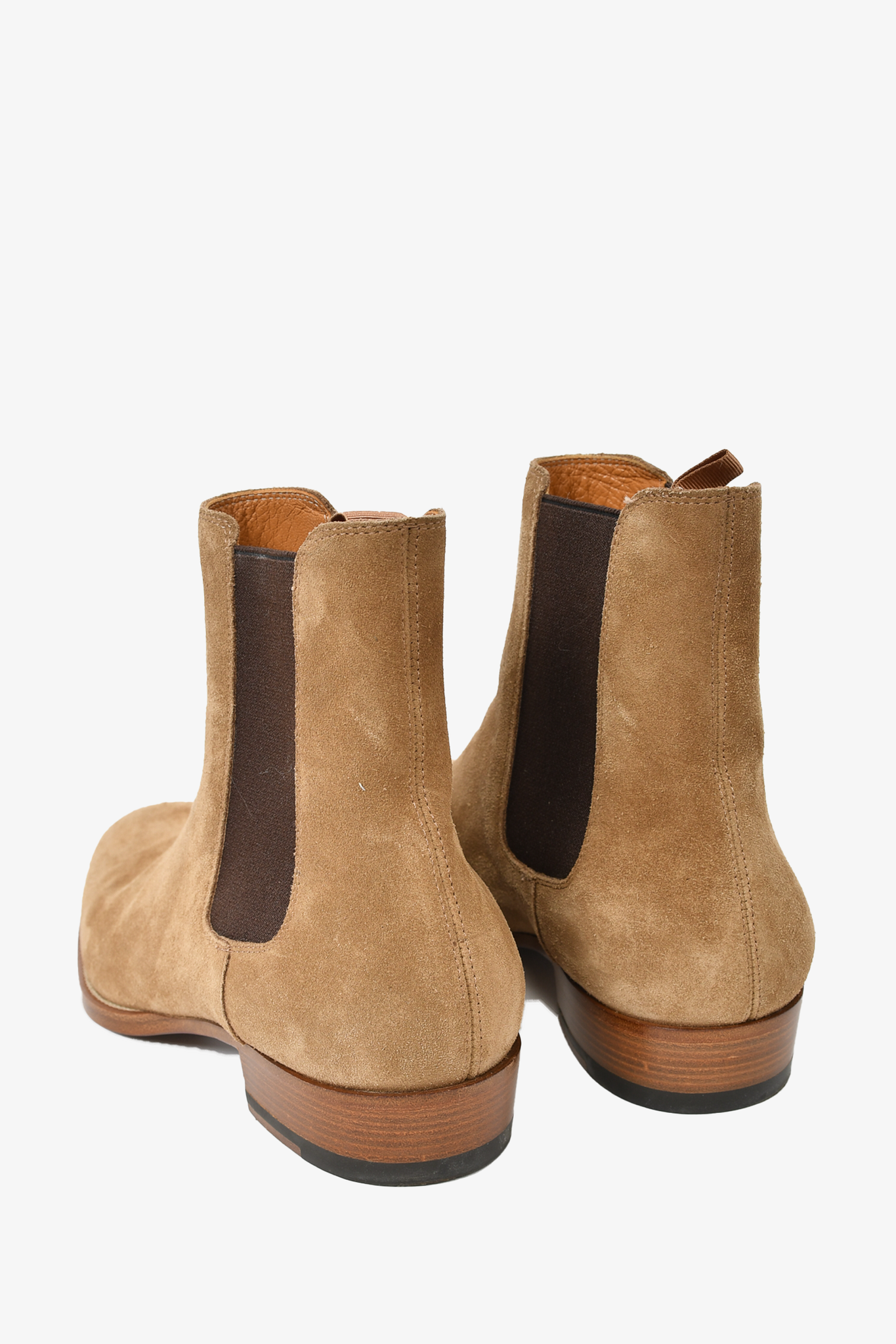 Saint Laurent beige suede Chelsea boots size 40.5 - Buy now