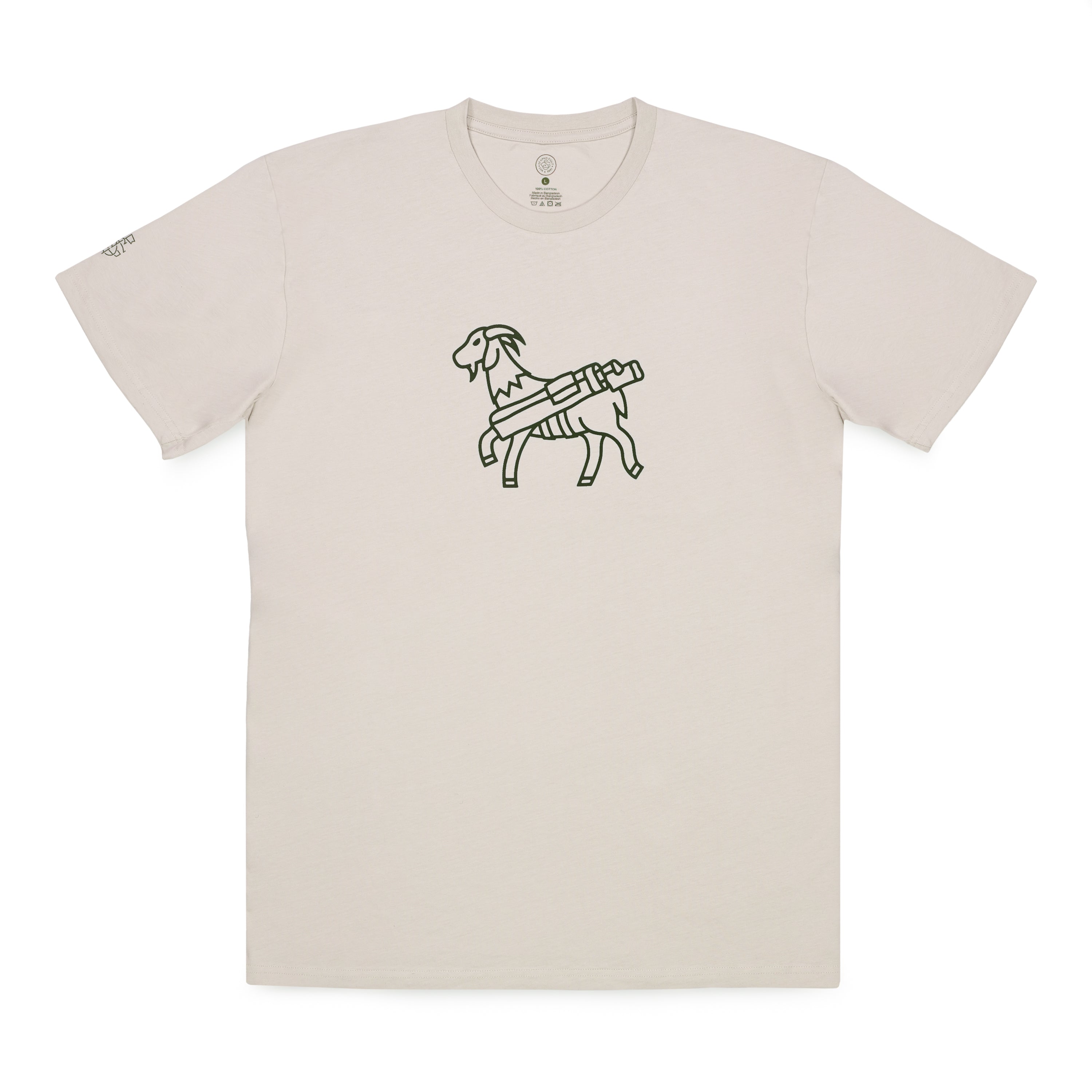 Seamus Goat Shirt Green on Bone