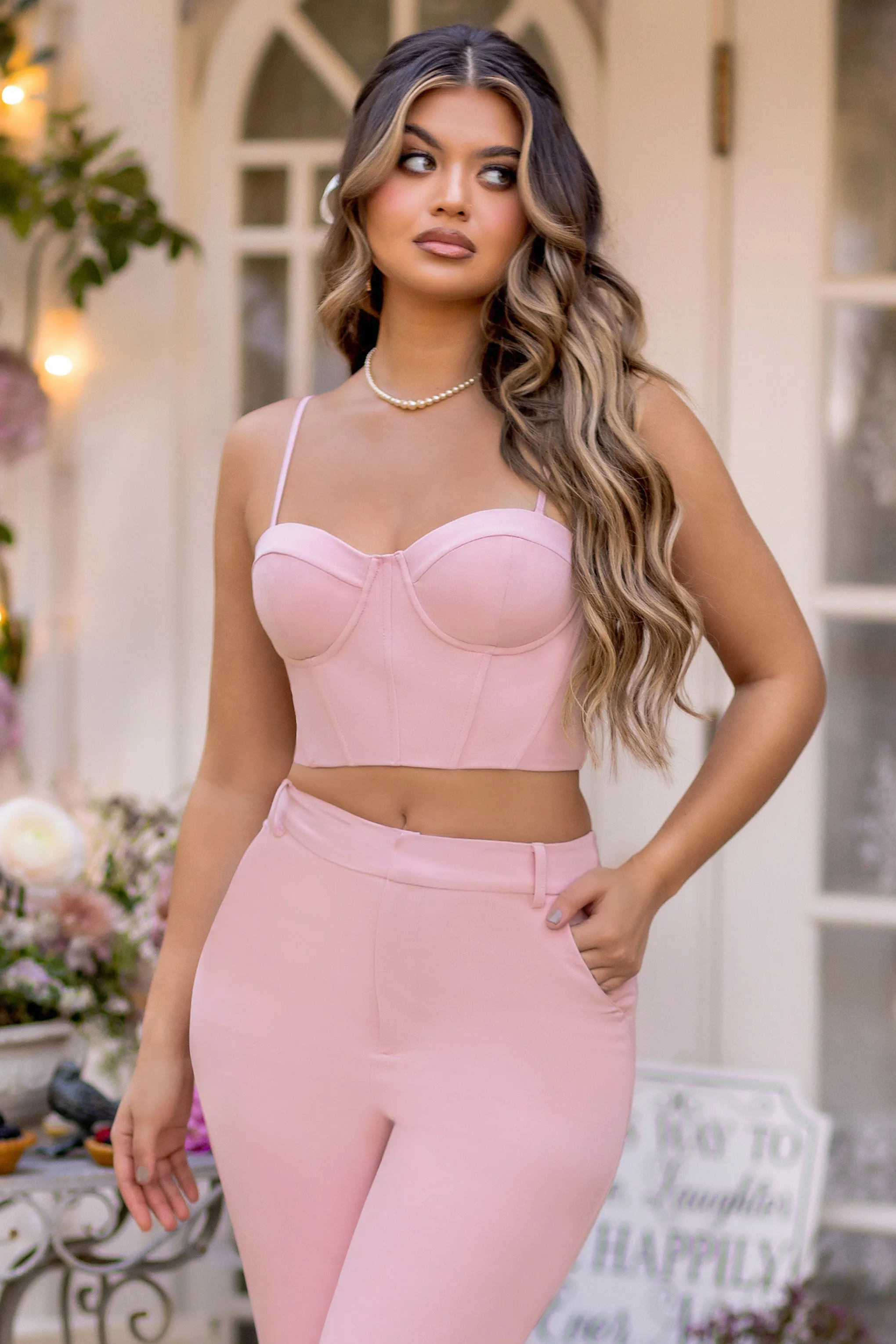 Shop Now | Pink Corset Crop Top | Adore Me