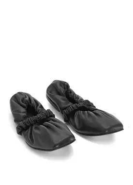 Soft Square Toe Scrunchie Ballerina Shoes S1890