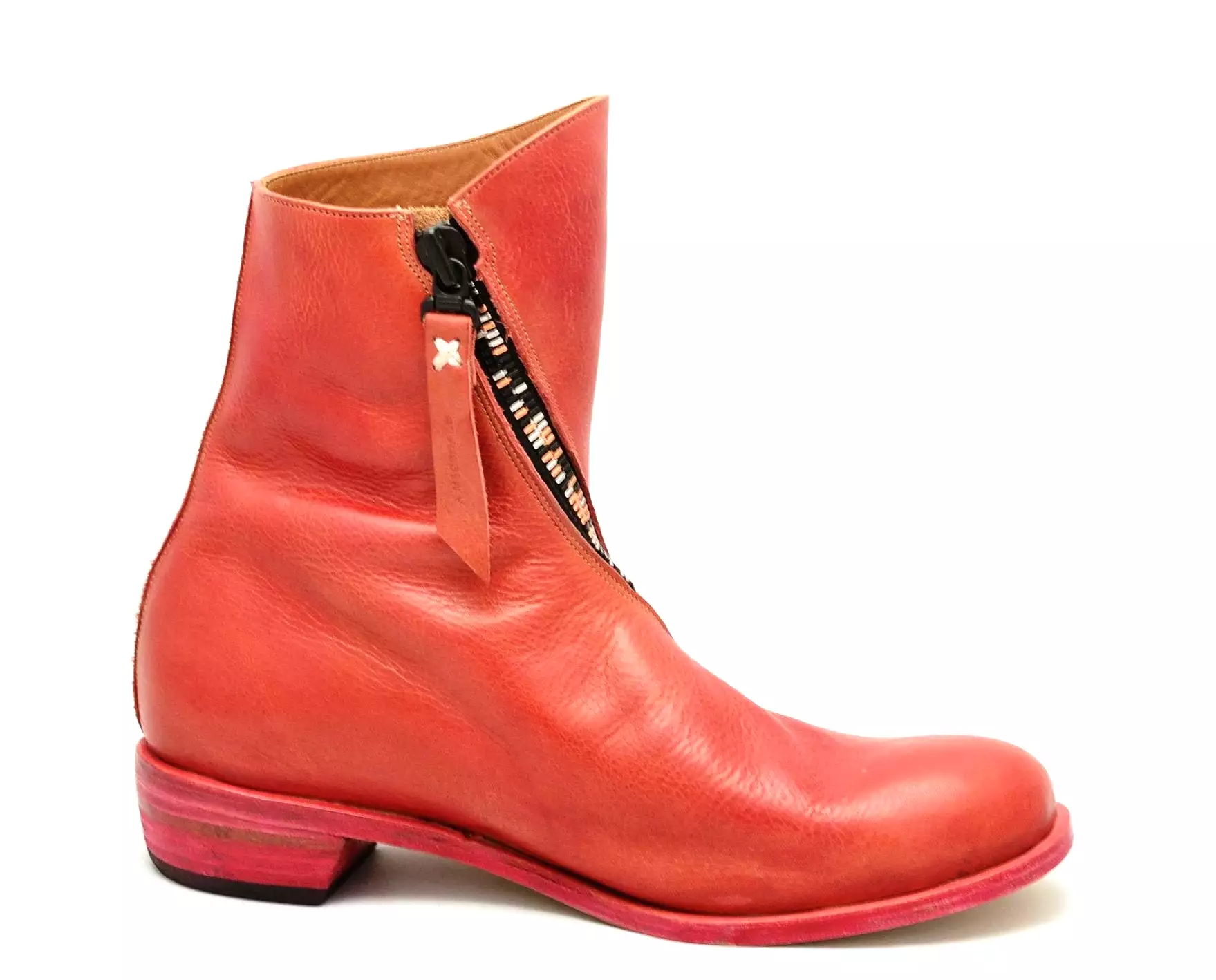 Spiral zip crimson cordovan boot