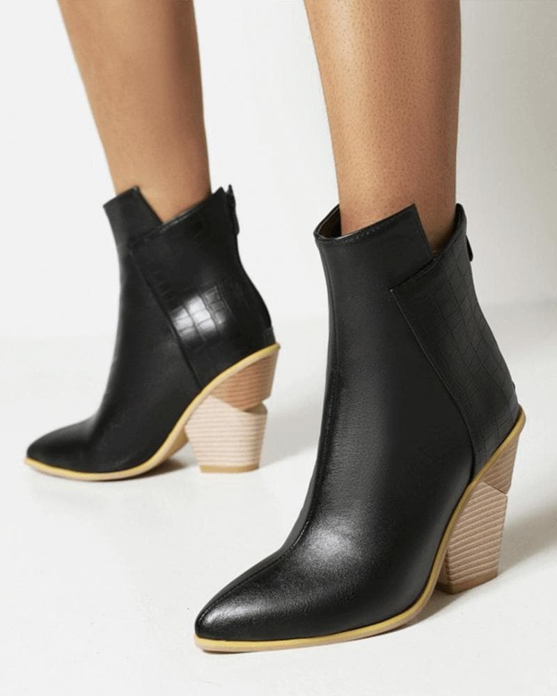 Split Zipper Ankle Boots