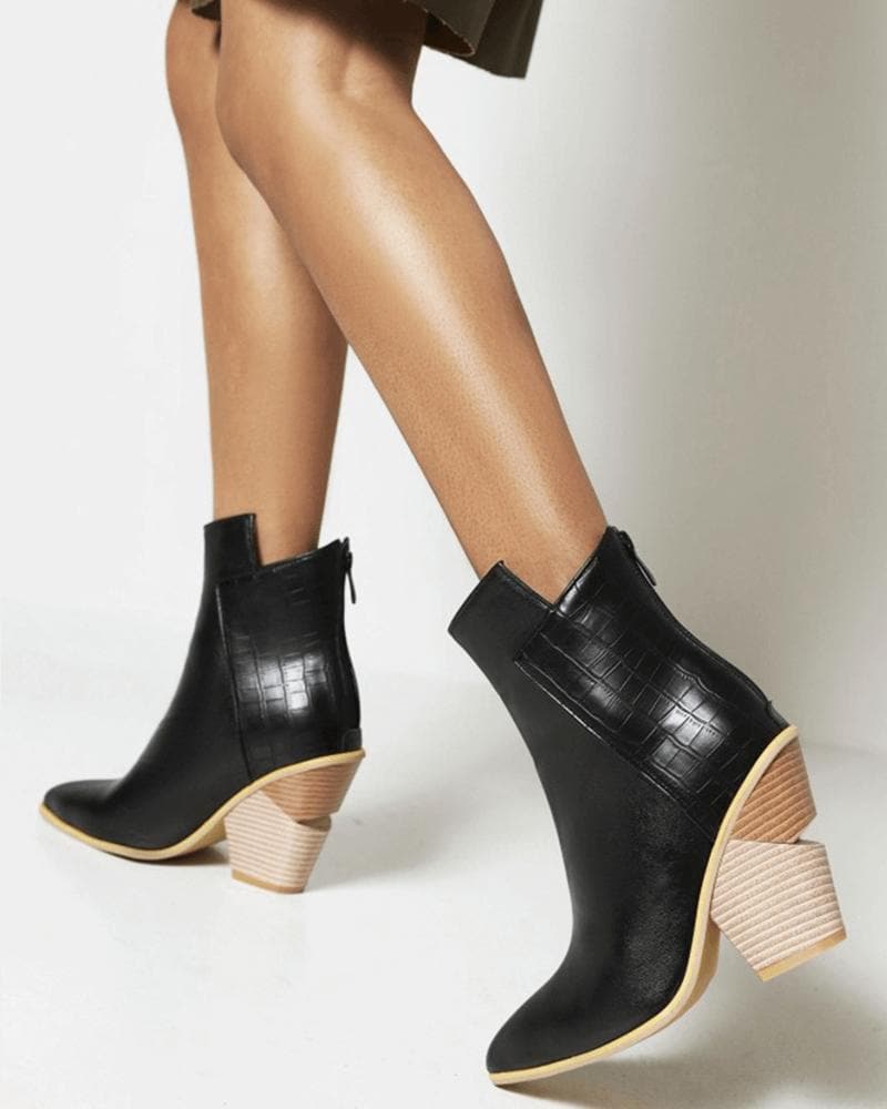 Split Zipper Ankle Boots