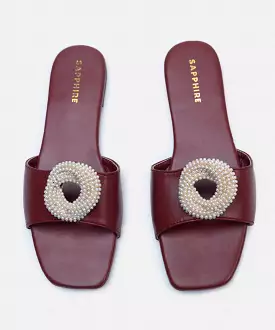 Square-toe Flats with Ornate Embellishments