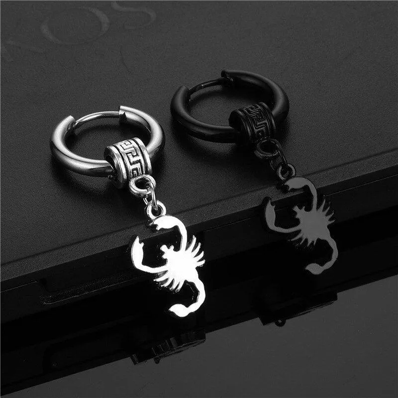 Stainless Steel Scorpion Drop Gothic Cool Earrings