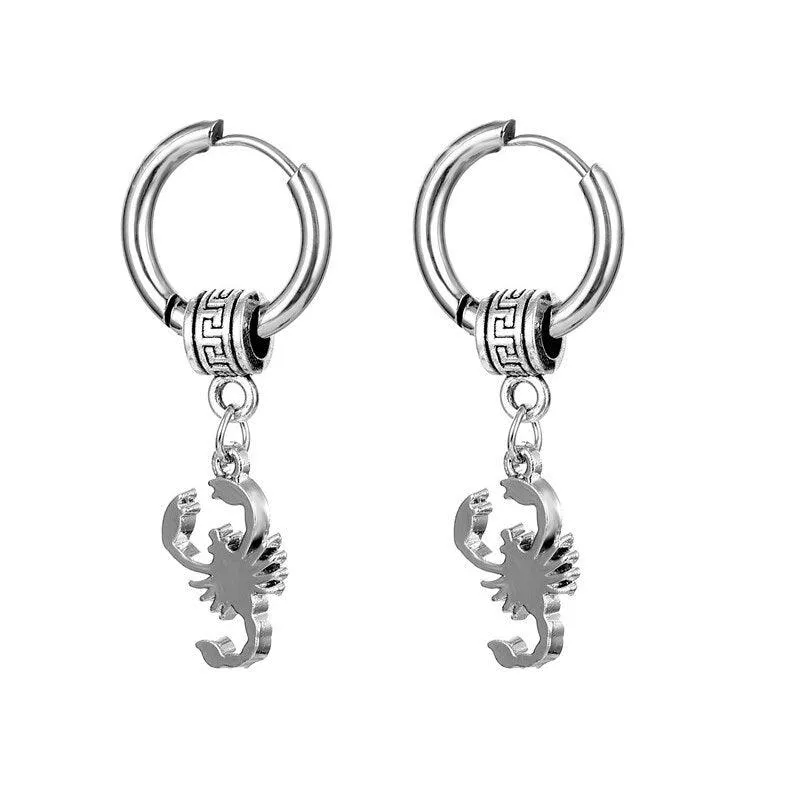 Stainless Steel Scorpion Drop Gothic Cool Earrings