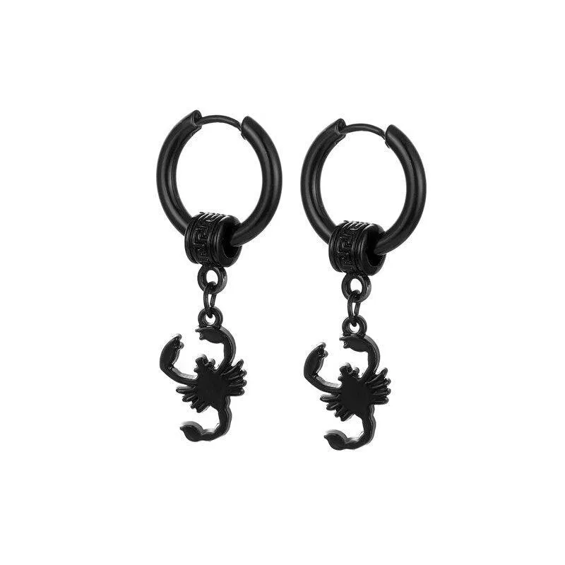 Stainless Steel Scorpion Drop Gothic Cool Earrings