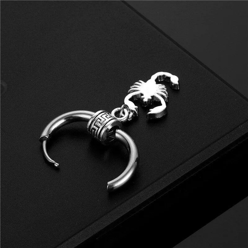 Stainless Steel Scorpion Drop Gothic Cool Earrings