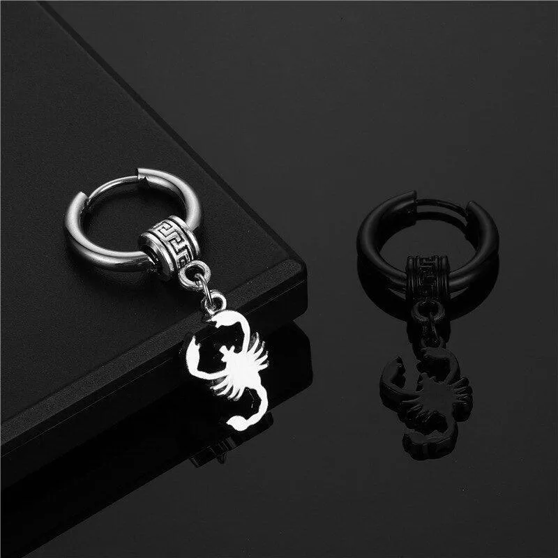 Stainless Steel Scorpion Drop Gothic Cool Earrings