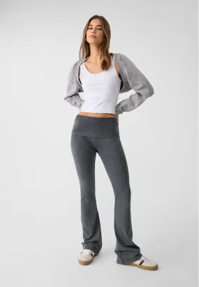 Stradivarius Grey Flared Leggings - Size S