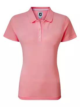 Stylish FootJoy Stretch Pique Solid Polo in Coral for Ultimate Comfort