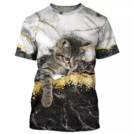 T-shirt Femme Graphic Chat 3D Imprimer Style Quotidien Fin Semaine Rétro Vintage - CT16012320