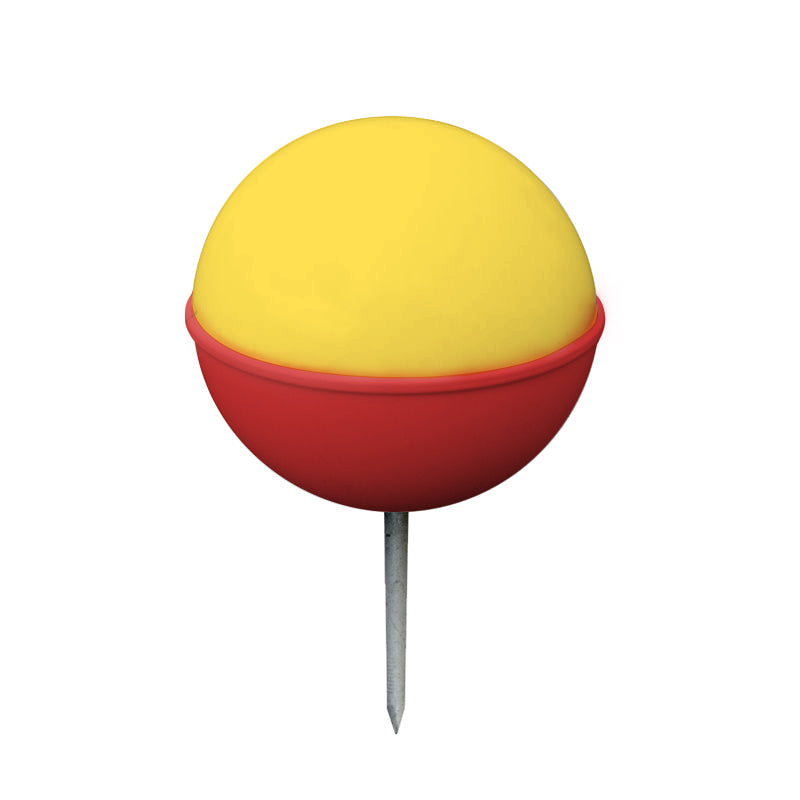 Tee Globe, yellow/red ball.