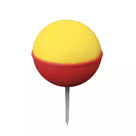 Tee Globe, yellow/red ball.