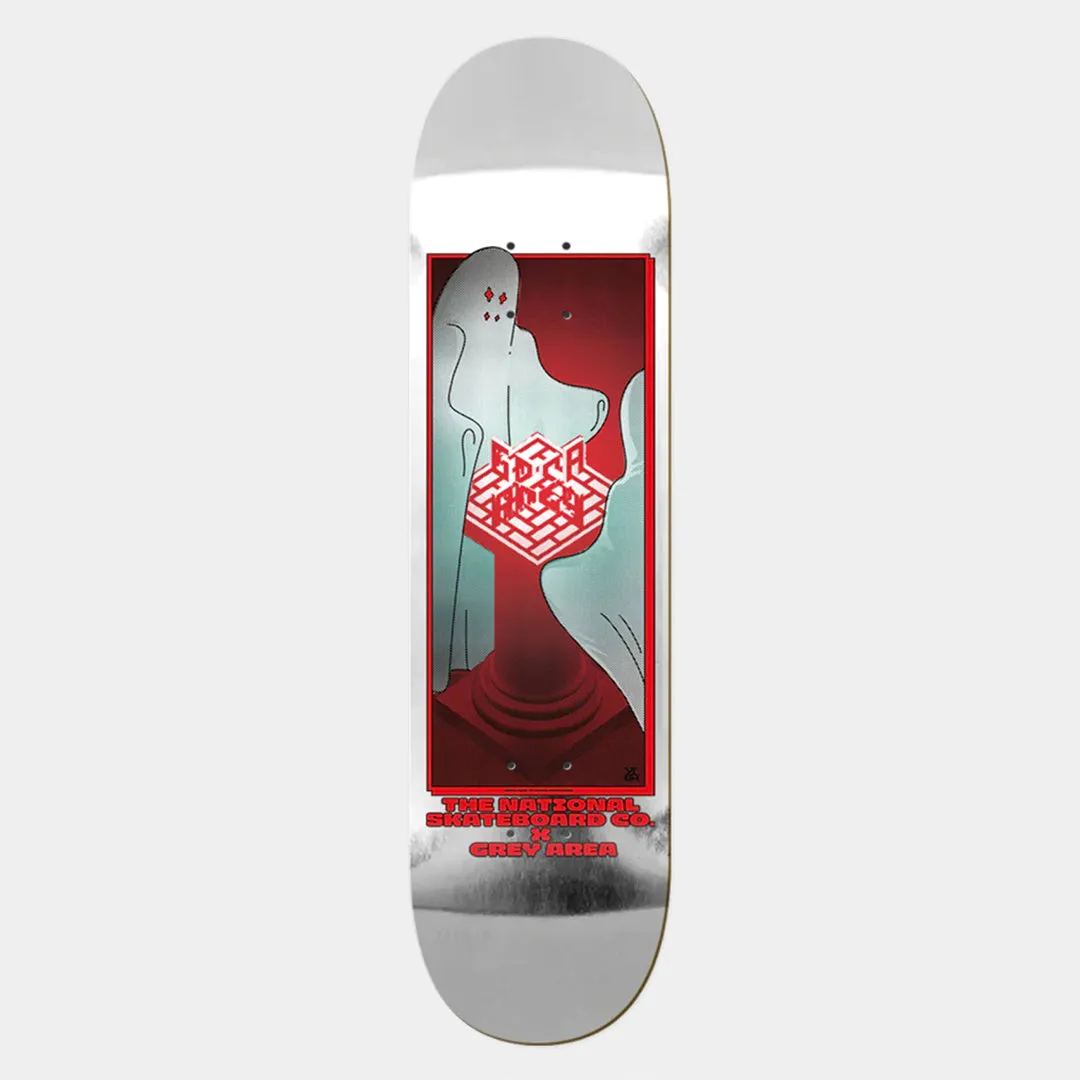 The National Skateboard Co. 8.25 Grey Area Ghost Game Skateboard Deck High Concave