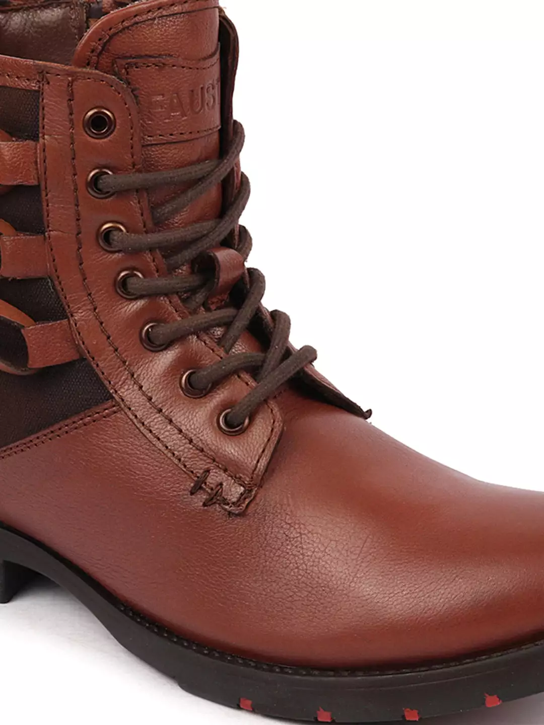 The result is Genuine Leather Ankle Boots - Side Zipper, Lace Up, Flat, Hiking - Men's 7-Eye Tan High Classic Boots.