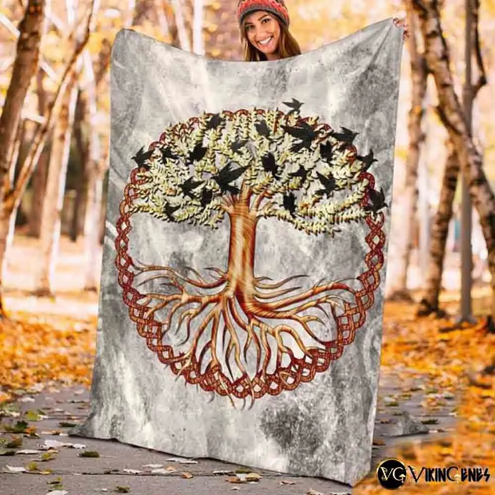 Tree Of Life Yggdrasil Throw Blanket