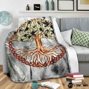 Tree Of Life Yggdrasil Throw Blanket