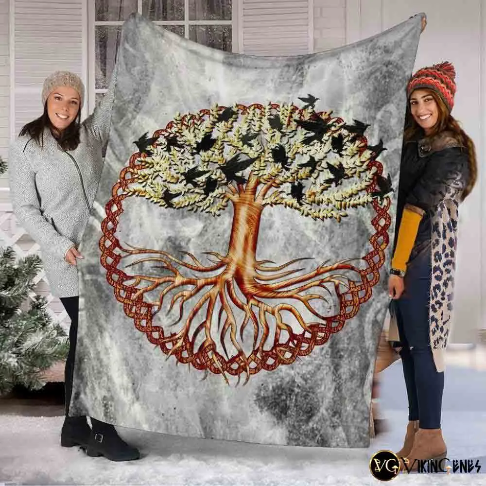 Tree Of Life Yggdrasil Throw Blanket