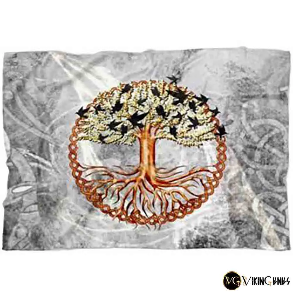 Tree Of Life Yggdrasil Throw Blanket