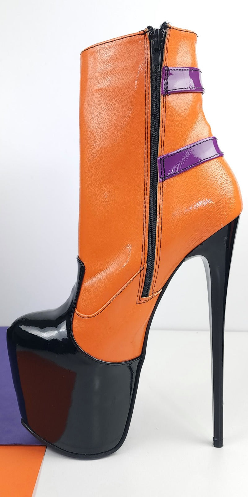 Tri-Color Pencil Heel Rocker Boots