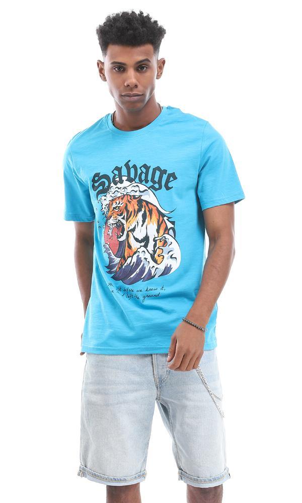 Turquoise T-Shirt | Roaring Tiger Print | 95178