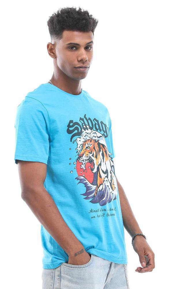 Turquoise T-Shirt | Roaring Tiger Print | 95178