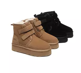 UGG Women's Lightweight Platform Boots with Hook and Loop Closure, featuring Australian Shepherd Design - Vigour.