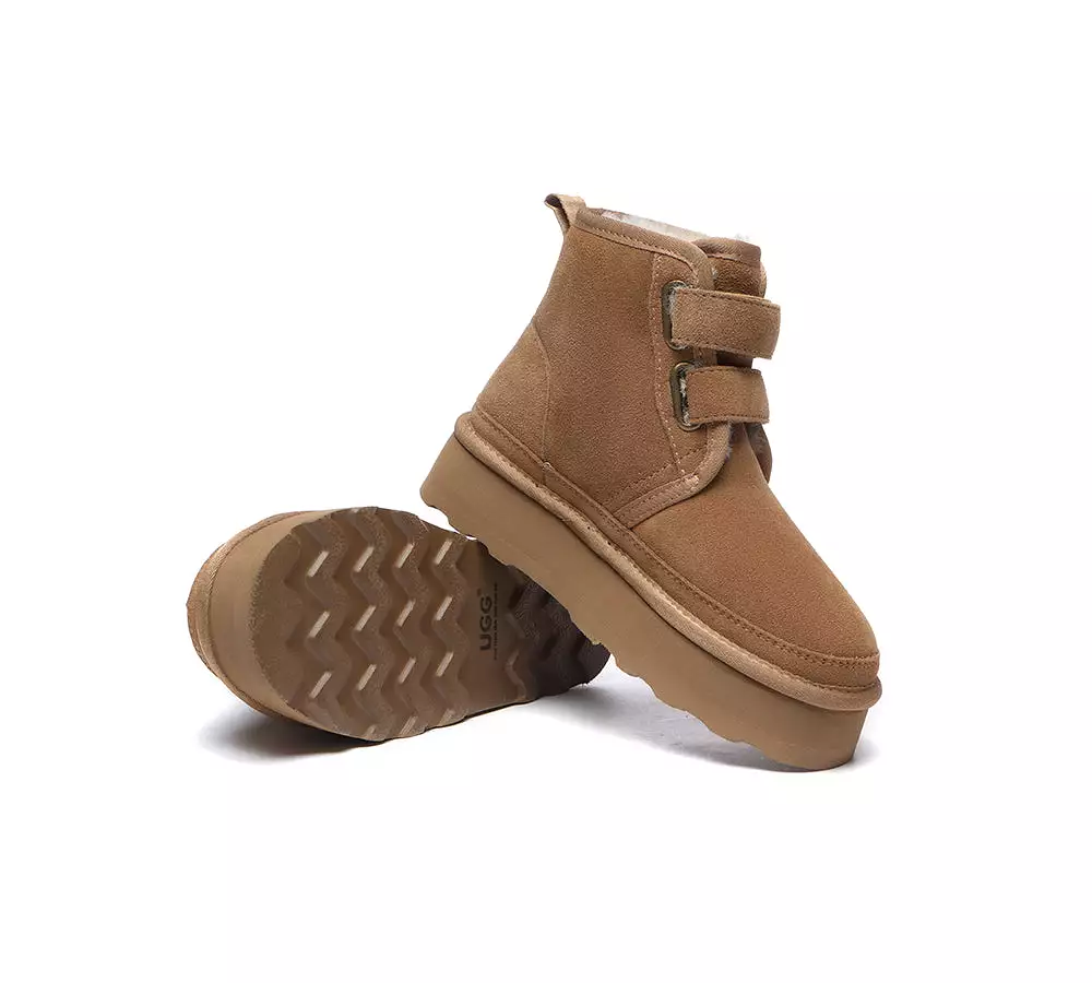 UGG Women's Lightweight Platform Boots with Hook and Loop Closure, featuring Australian Shepherd Design - Vigour.