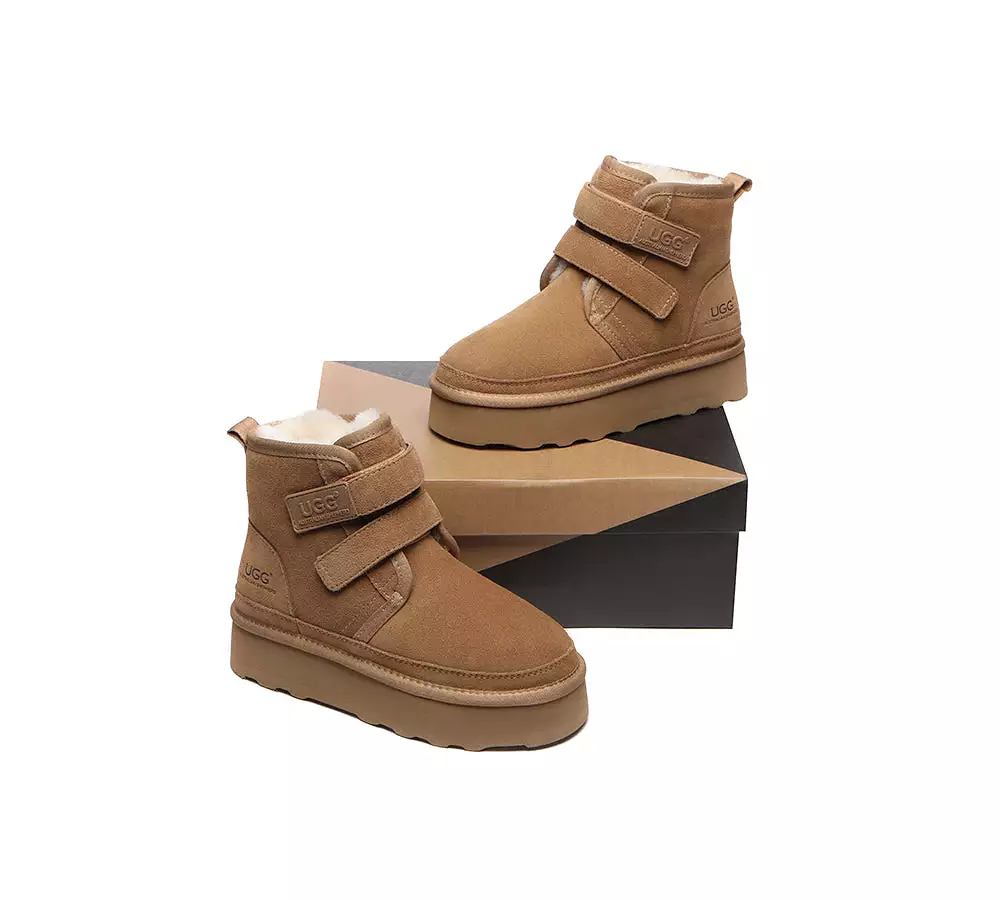 UGG Women's Lightweight Platform Boots with Hook and Loop Closure, featuring Australian Shepherd Design - Vigour.