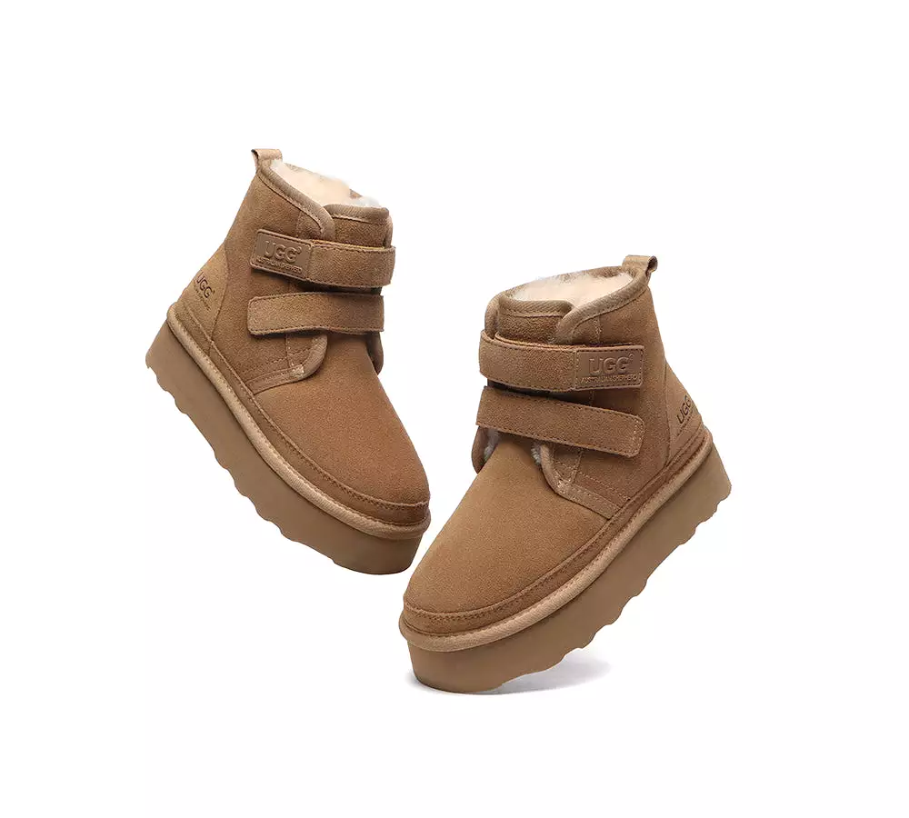 UGG Women's Lightweight Platform Boots with Hook and Loop Closure, featuring Australian Shepherd Design - Vigour.