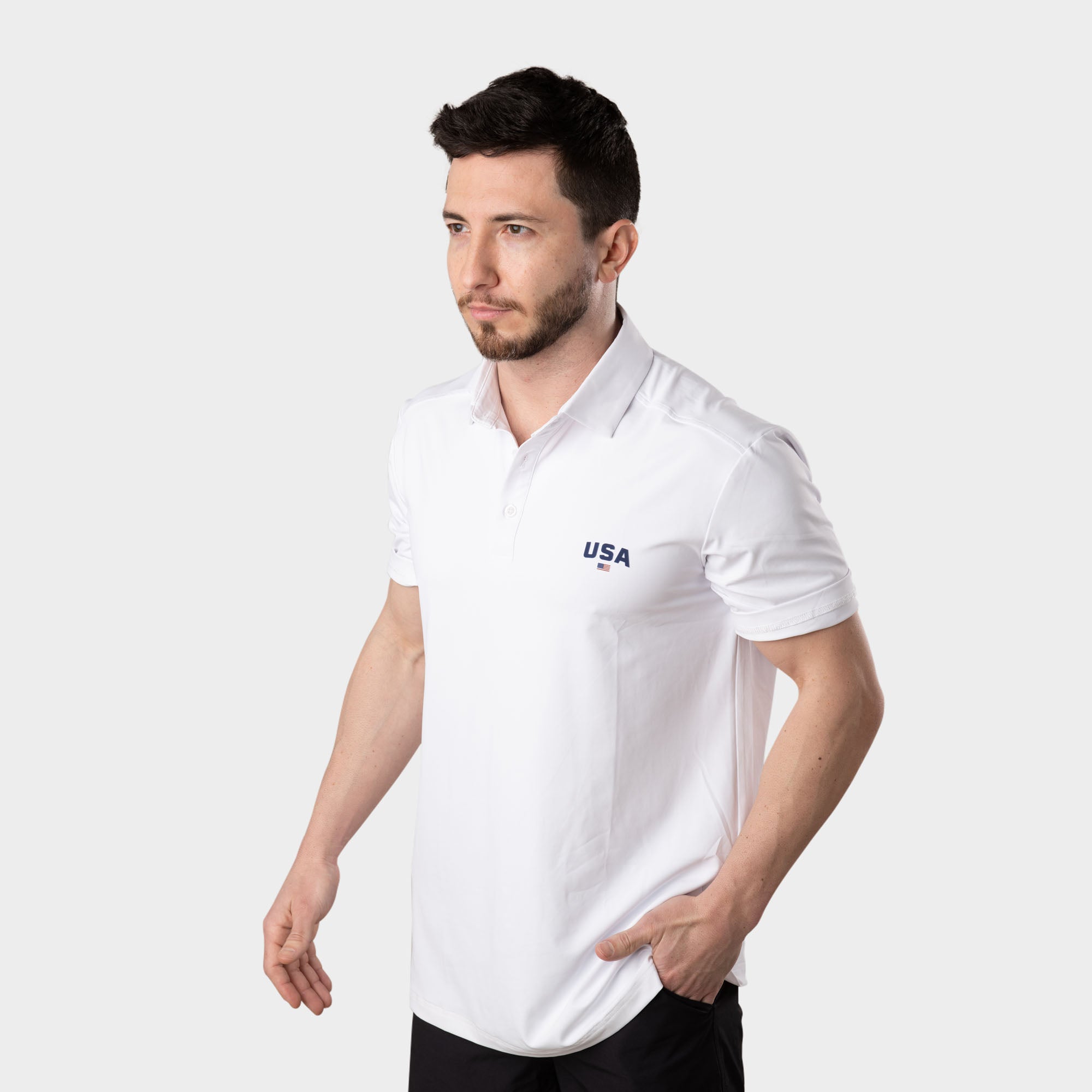 USA White Polo Shirt