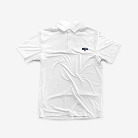 USA White Polo Shirt