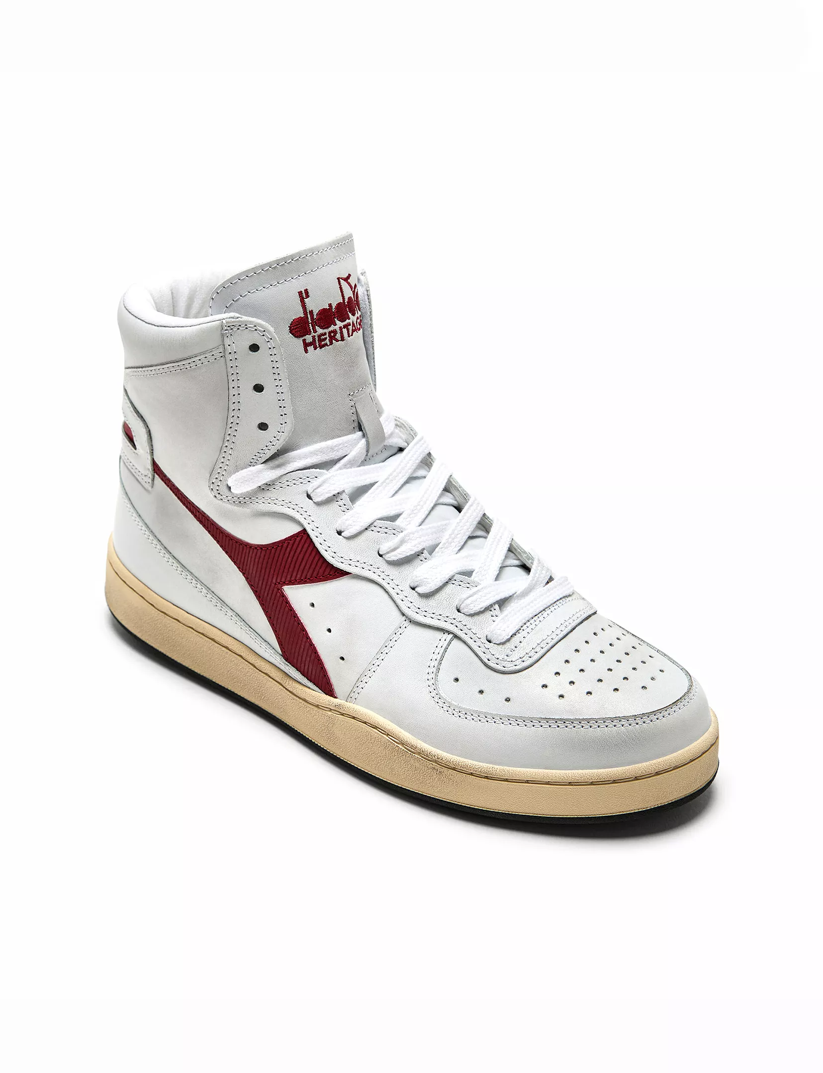 Used Sneaker, White/Garnet