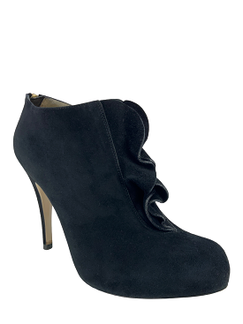 Valentino Suede Ruffle Ankle Boots 6.5