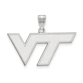 Virginia Tech Logo Pendant - 10k White Gold, Medium Size