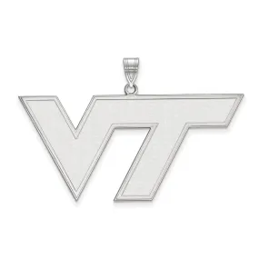 Virginia Tech XL Logo Pendant in 10k White Gold