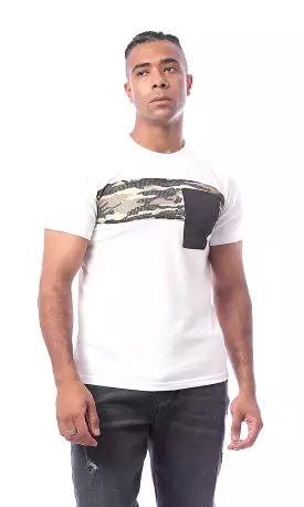 White Camo Tee With Pockets | Comfortable and Stylish | O170509