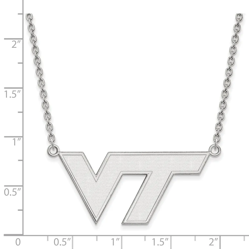 White Gold Virginia Tech VT Pendant Necklace