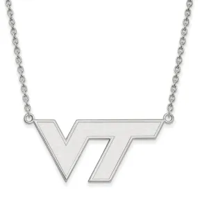 White Gold Virginia Tech VT Pendant Necklace