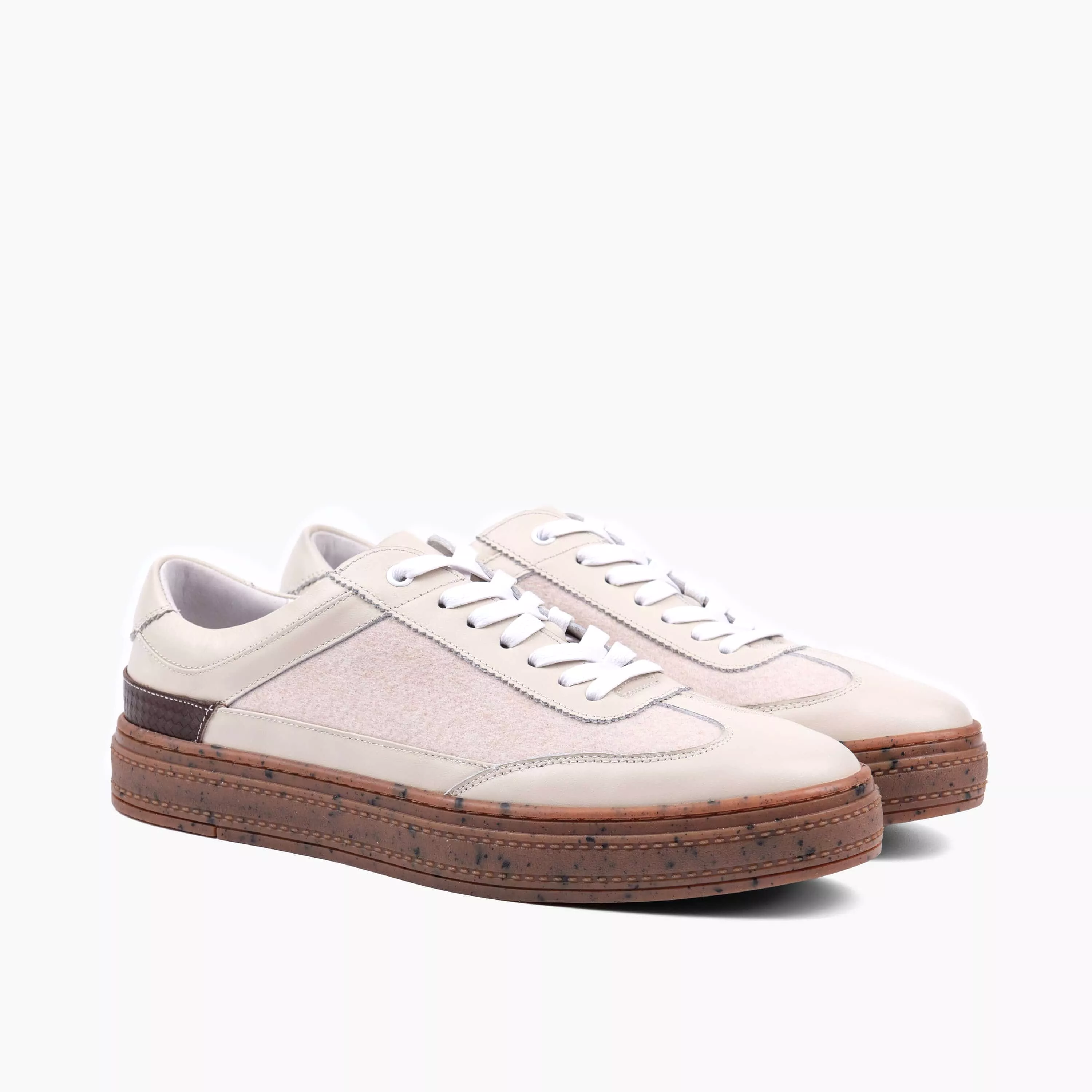 White Leather Sneakers for Captain Bone