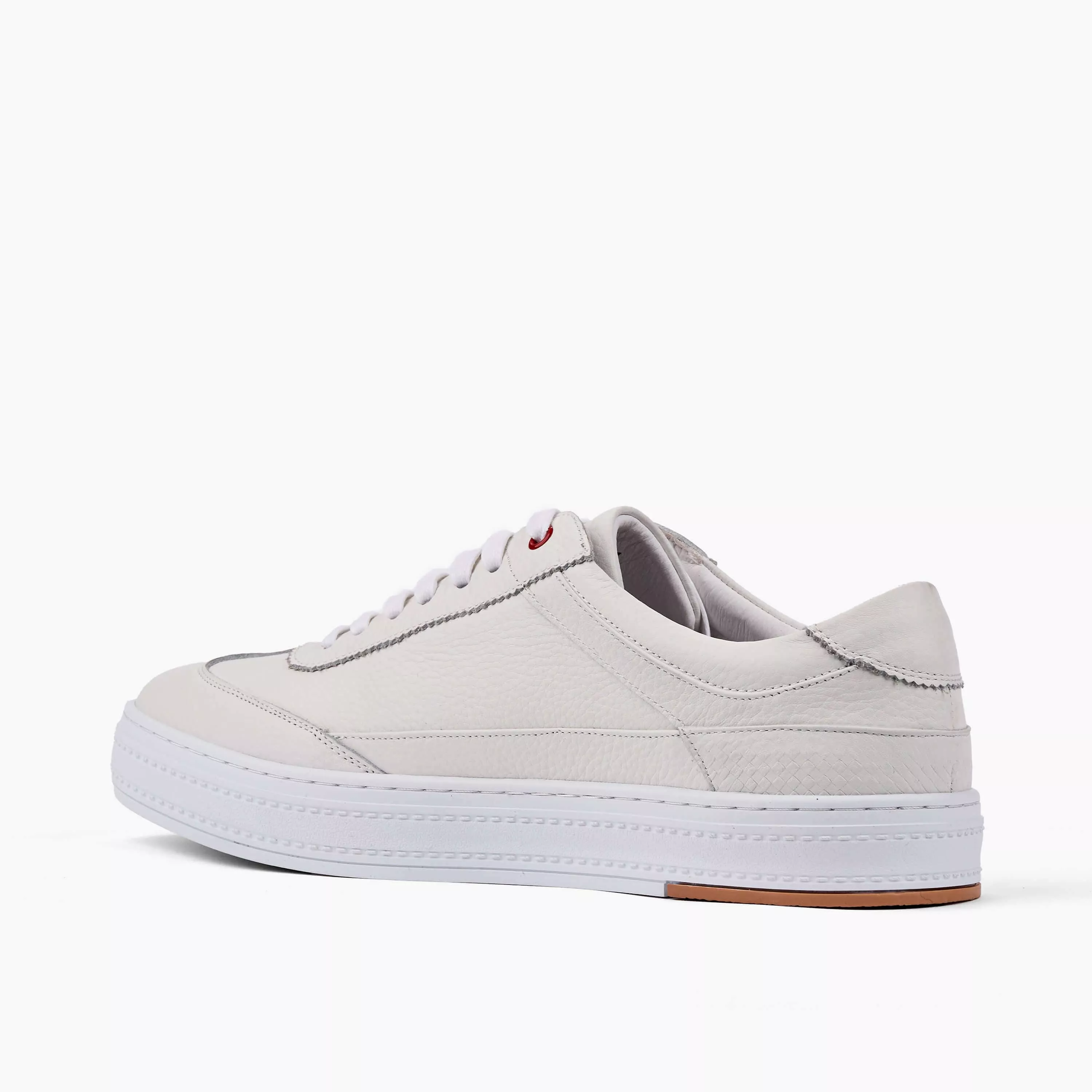 White Pebble Leather Sneakers