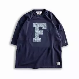 Wide Navy F Patch Sweat Tee