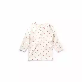 Winter Rose Waffle Long Sleeve Tee - Floral Print Shirt