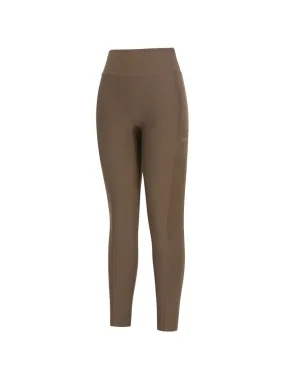 Woven Hybrid Leggings - Dark Brown