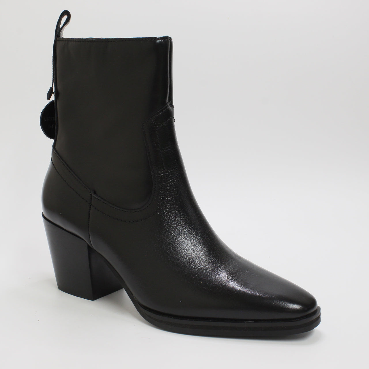 Women's Anika Western Ankle Boots - Black Leather