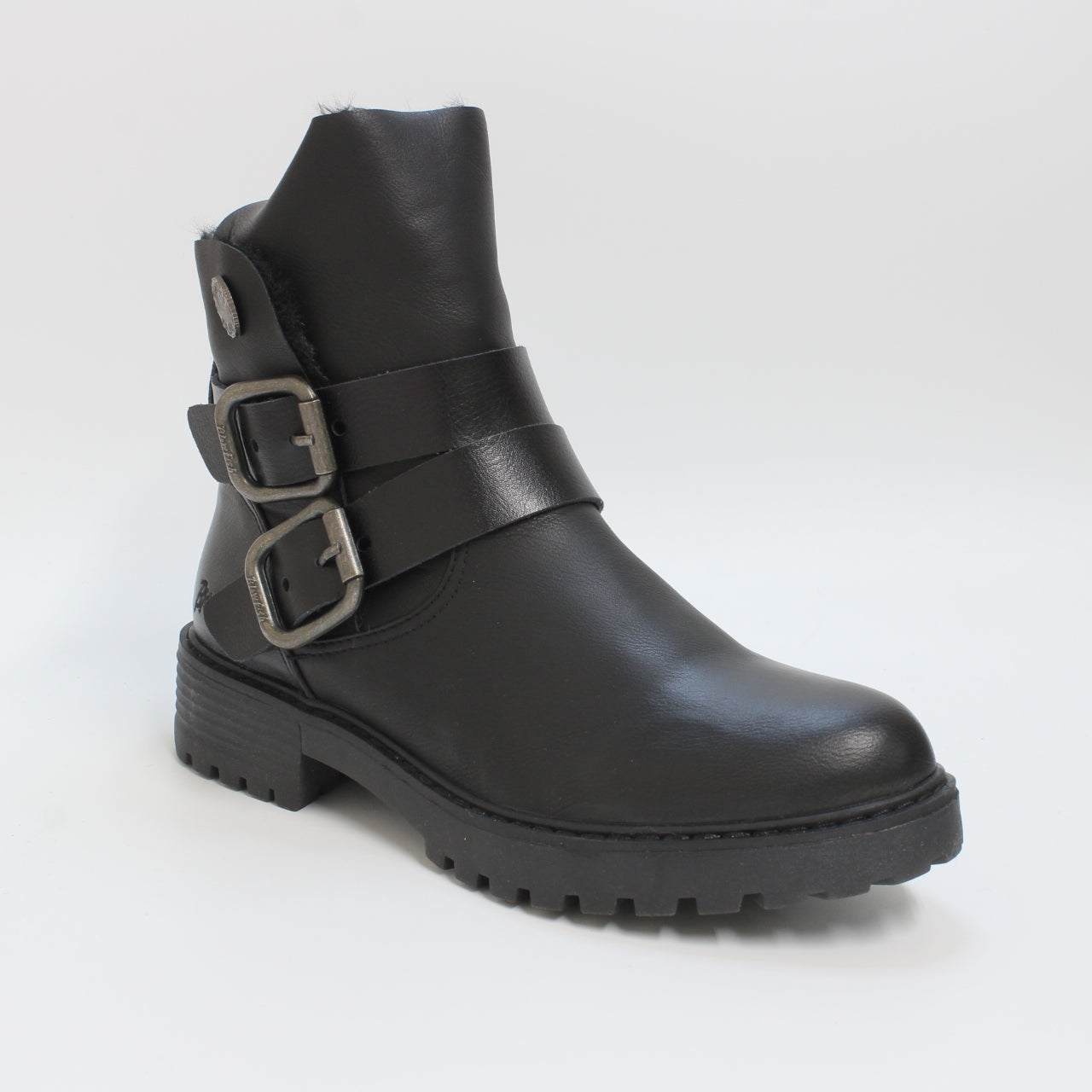 Women's Black Buckle Boots - Blowfish Malibu Royal SHR